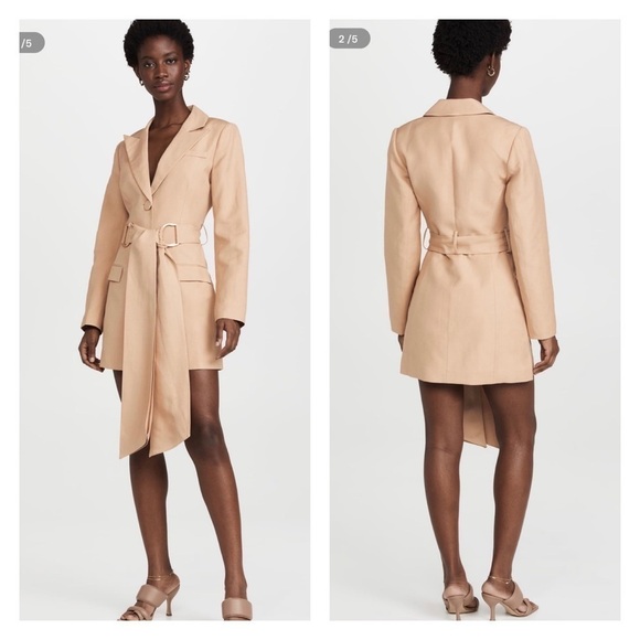 SIGNIFICANT OTHER Elora Beige Tie Waist Blazer Mini Dress Size 2 NWT - Picture 8 of 15